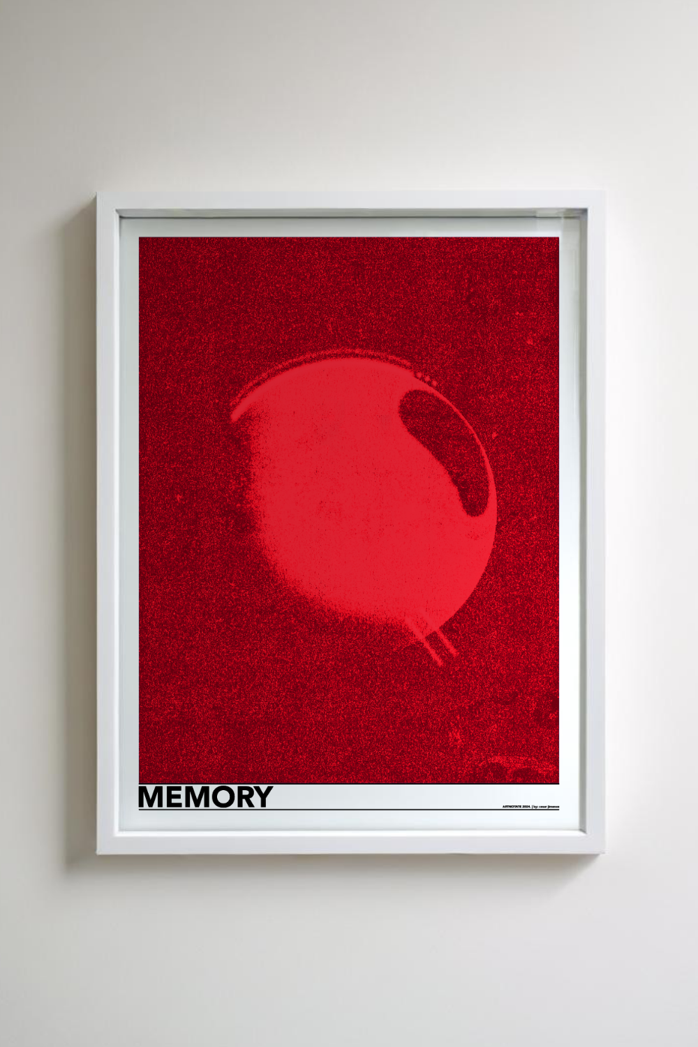 ABSTRACT ART PRINT "MEMORY" IN RED - LIMITED EDITION BY CESAR JIMENEZ