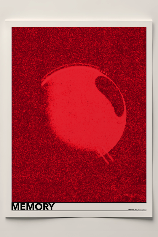 ABSTRACT ART PRINT "MEMORY" IN RED - LIMITED EDITION BY CESAR JIMENEZ