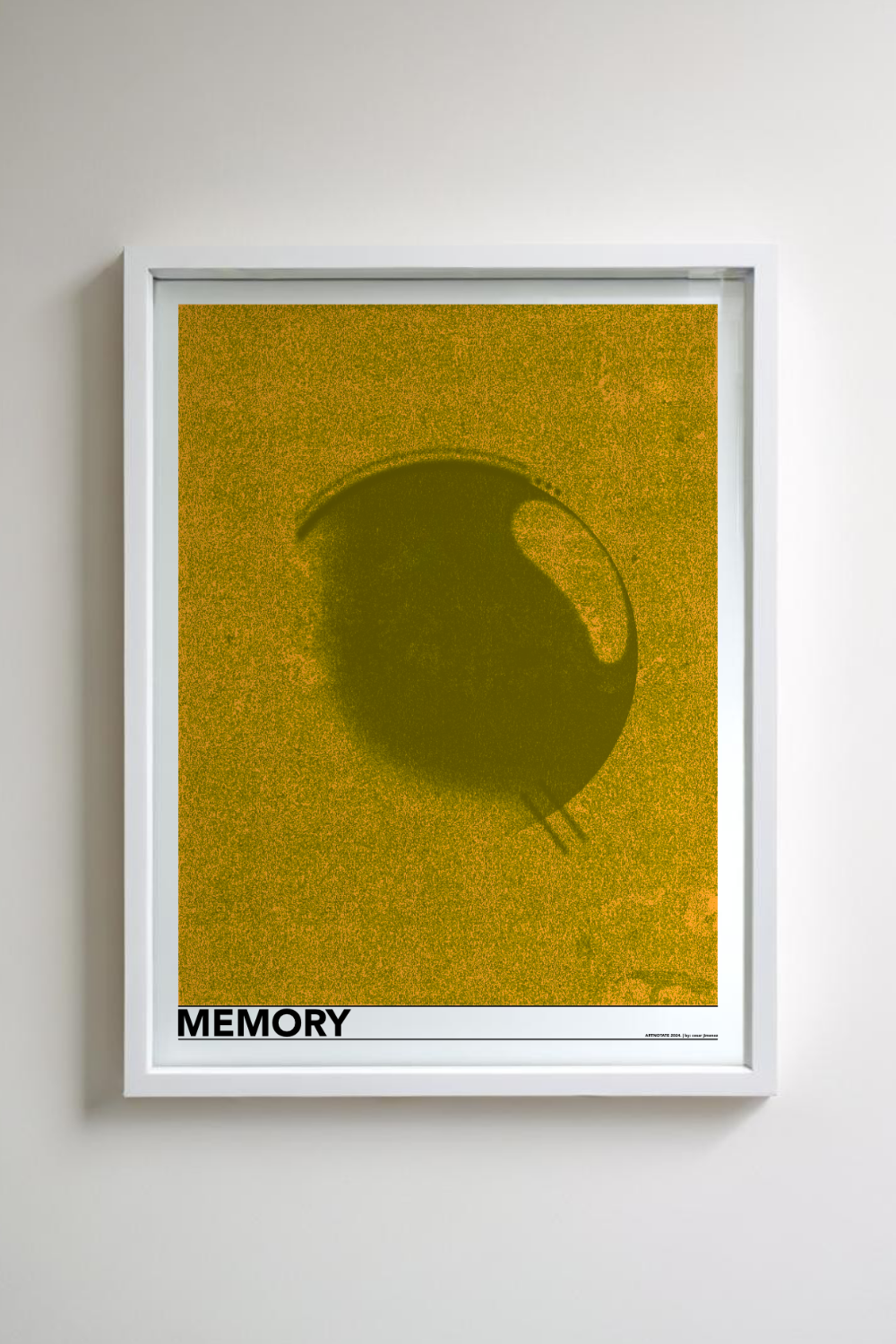 ABSTRACT ART PRINT "MEMORY" IN GOLD - LIMITED EDITION BY CESAR JIMENEZ